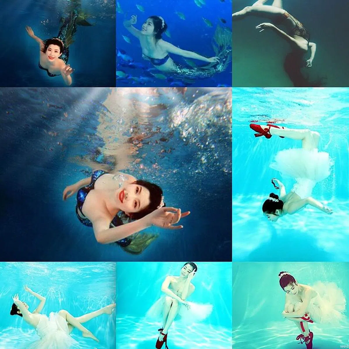 何灏浩拍过各种水下舞蹈的照片和视频，但之前都不受关注。（互联网）