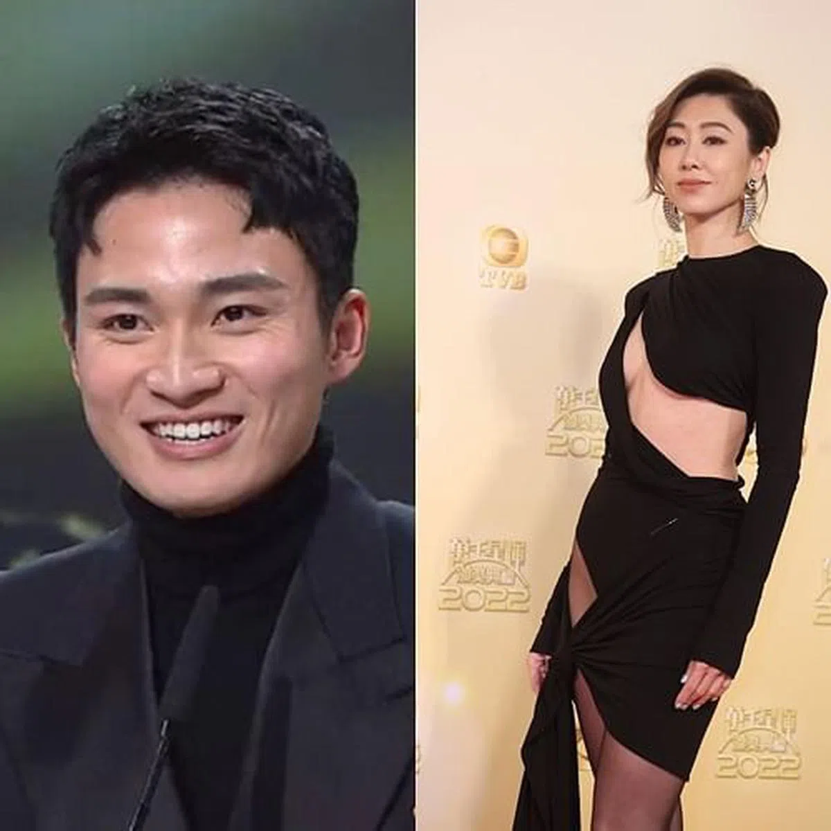 周嘉洛（左）和胡定欣都是颁奖礼得奖者，意外擦出“黑脸”事件。（互联网）