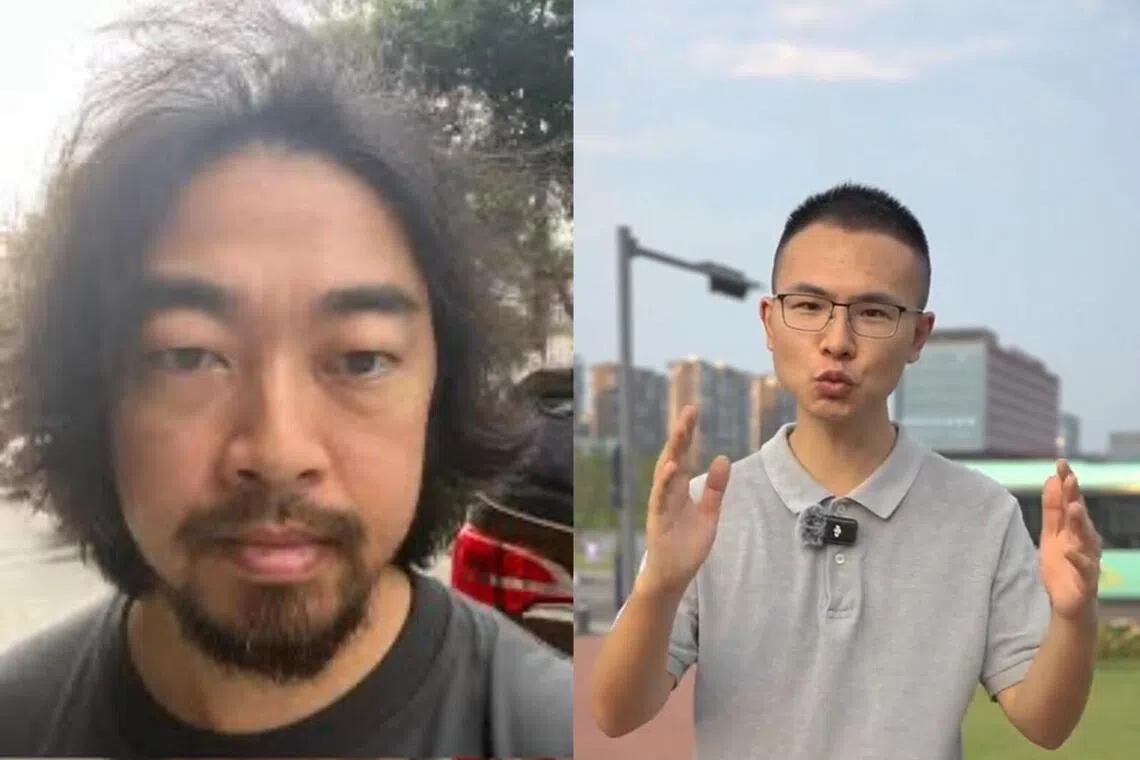 所谓“三大理论”，指的是户晨风（右）的“苹果安卓论”、与网红“峰哥亡命天涯”（左）有关的“性压抑理论”，以及一名情感博主提出的“力工梭哈”理论。（互联网）