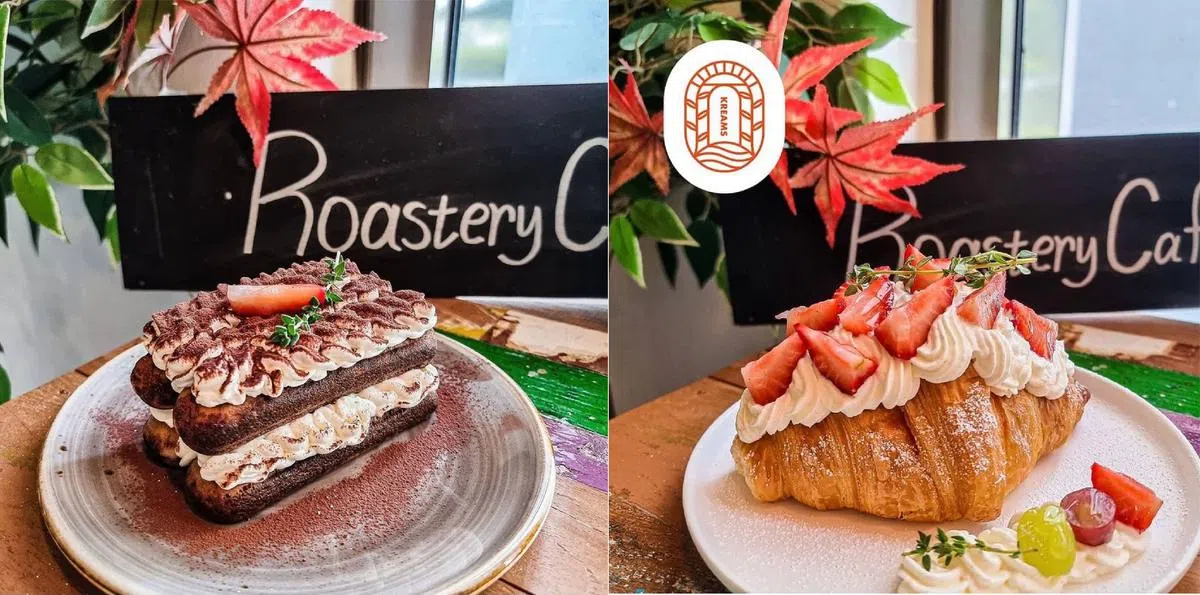招牌提拉米苏（左）、草莓奶油可颂都是店内的高人气甜点。（取自cafekreams Instagram）