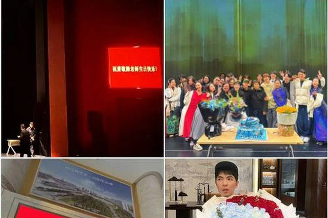 萧敬腾在脸书秀出音乐剧团队为他准备的庆生惊喜。（互联网）