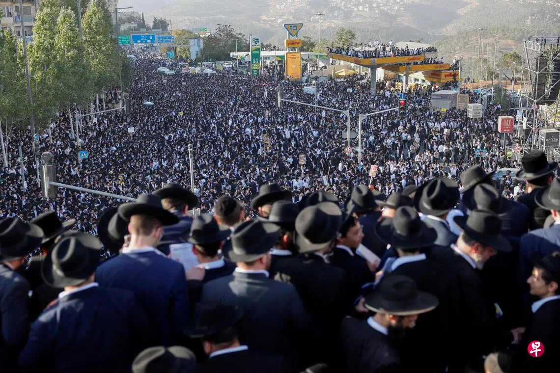 20万人在耶路撒冷集会抗议以色列政府强制征兵| 联合早报