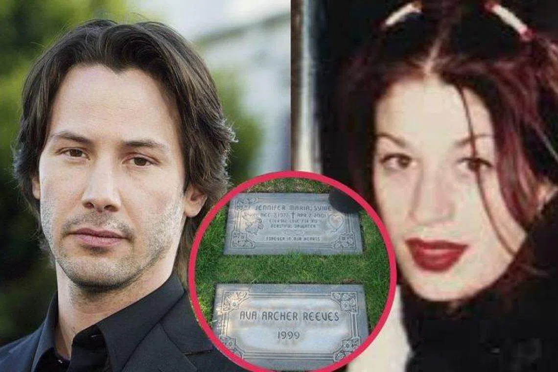 珍妮花赛姆（右）曾为奇诺李维斯怀上女婴，却不幸流产。（互联网）