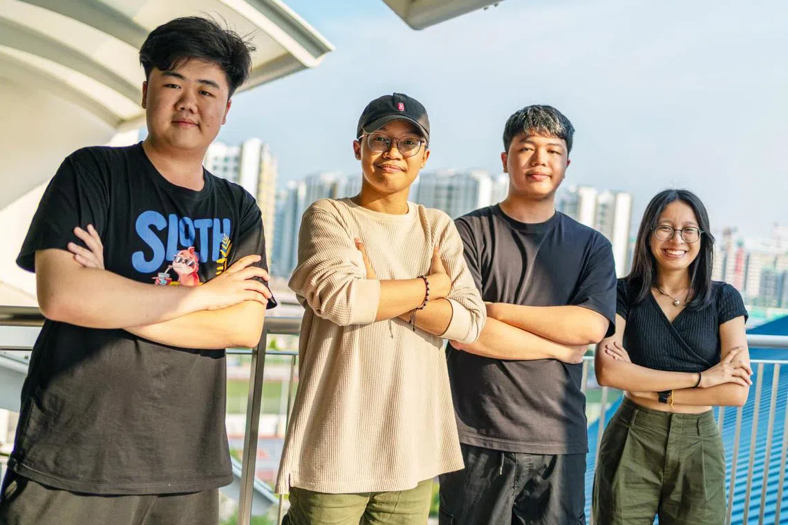 四名来自该学院网络保安与数码取证系的学生救人后，才发现伤者是该校的设计学院学术与学生发展助理院长盖尔。（淡马锡理工学院提供）