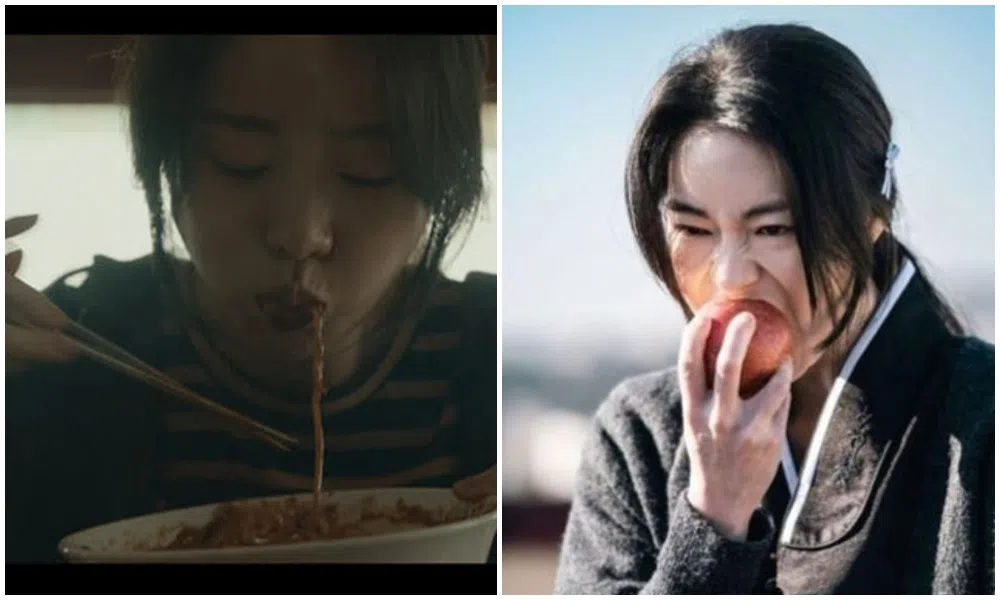 林智妍剧中狂吃的模样，引起热议。（互联网）