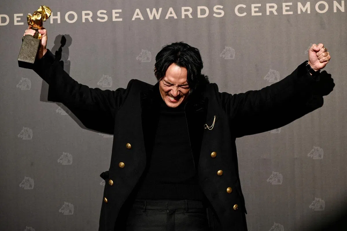 张震在《缉魂》的精湛演出，让他拿下金马奖影帝宝座。（法新社）