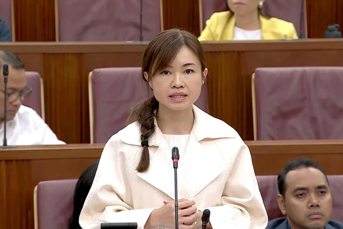 麦波申区议员、政府国会数码发展及新闻委员会主席陈佩玲关注身份证号码事件的后续工作，包括如何确保未来发生类似事件时，能及时调查和做出反应，以及推动企业停止把身份证号码用于验证。（gov.sg视频截图）