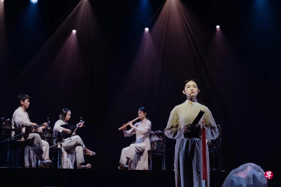 2016年3月，湘灵音乐社呈献的《清韵》，是新加坡首次以南音传统编制——“指、曲、谱”三大核心体系代表作品构成的重磅演出。（受访者提供）