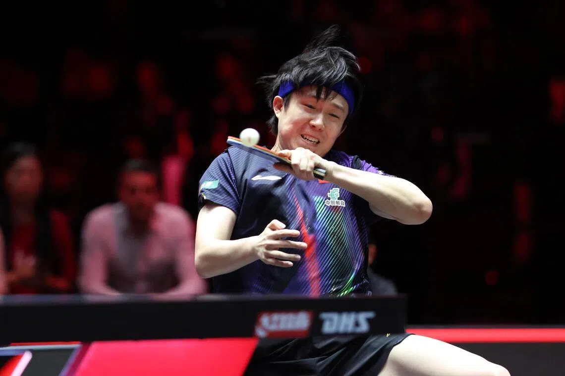 王楚钦认为，虽然大比分是3比0，但也是一分一分拼出来的，每一分都来之不易。（郑一鸣摄）