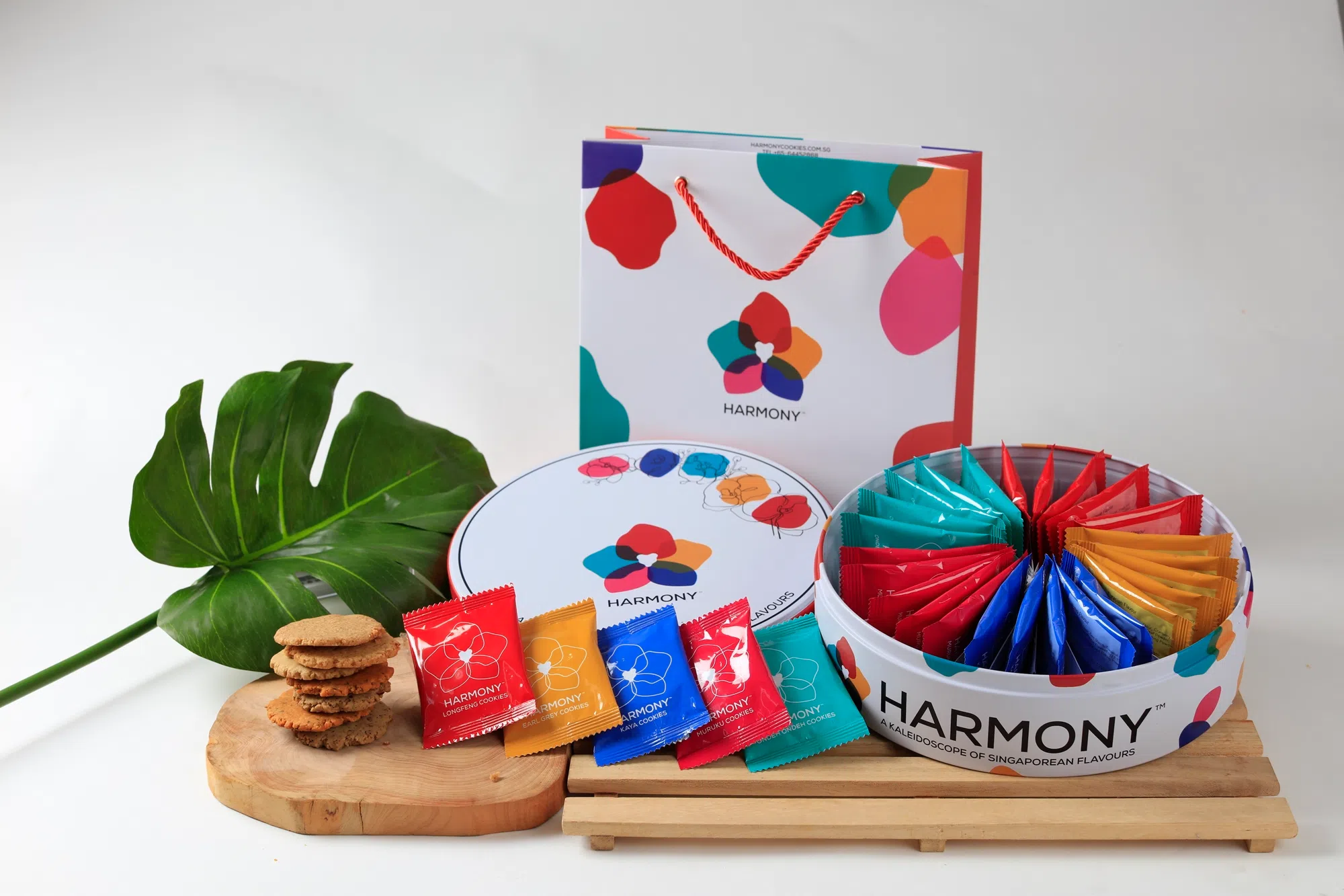 Harmony曲奇饼有五种口味，代表新加坡的多元种族和谐精神。（图/商家提供）
