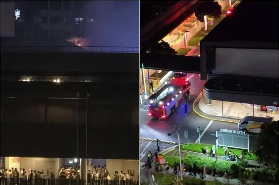 元旦烟花汇演时 淡滨尼天地顶楼草地失火