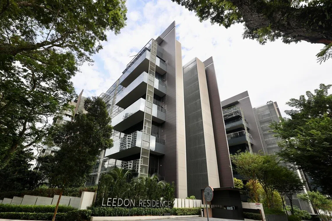 Leedon Residence外观。陈志于2017年6月，购入其中一个3745平方尺的单位。（邬福梁摄）