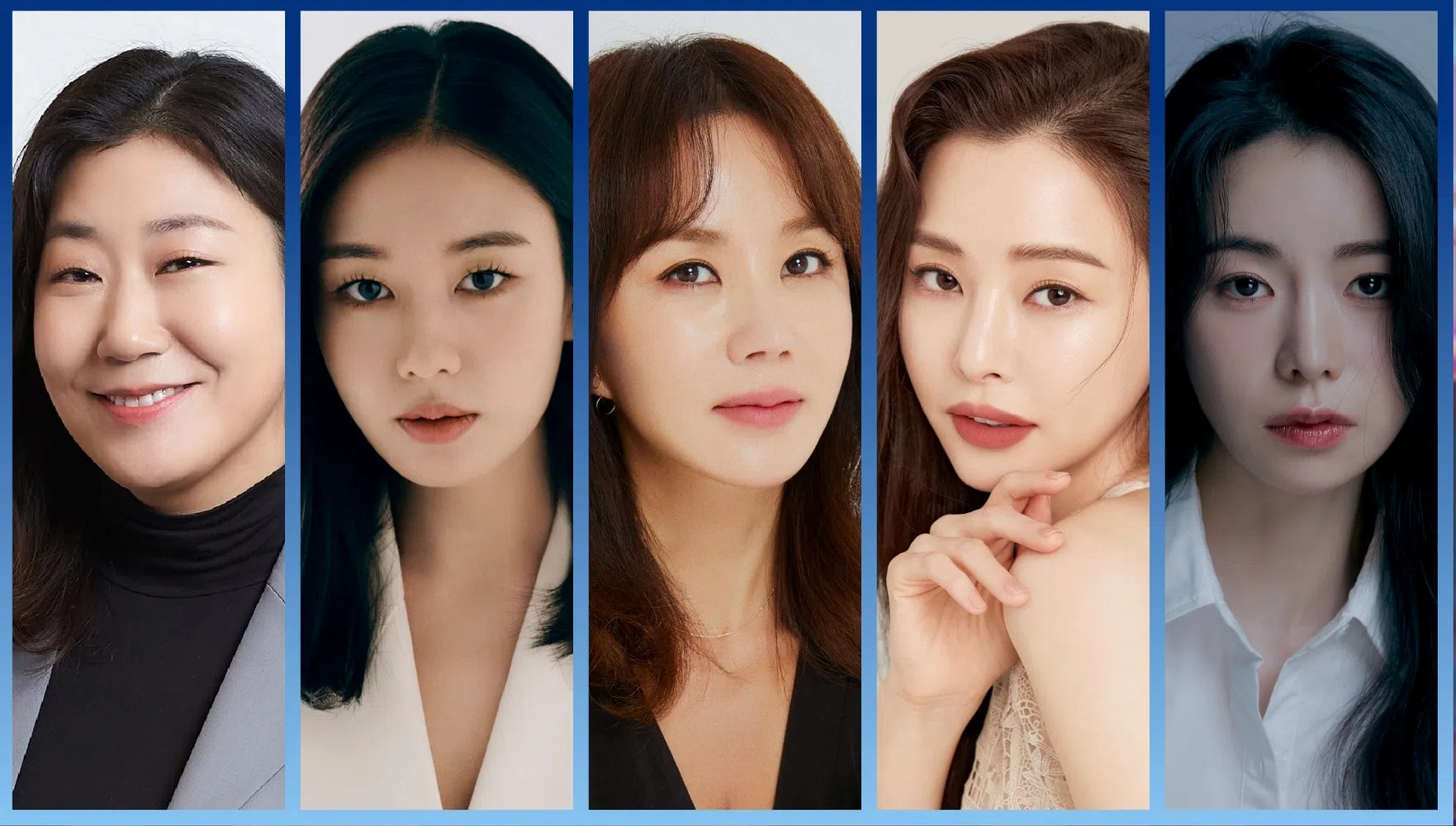 罗美兰（左起）、安恩真、严正化花、李荷妮和林智妍争夺视后。（取自百想艺术大赏脸书）