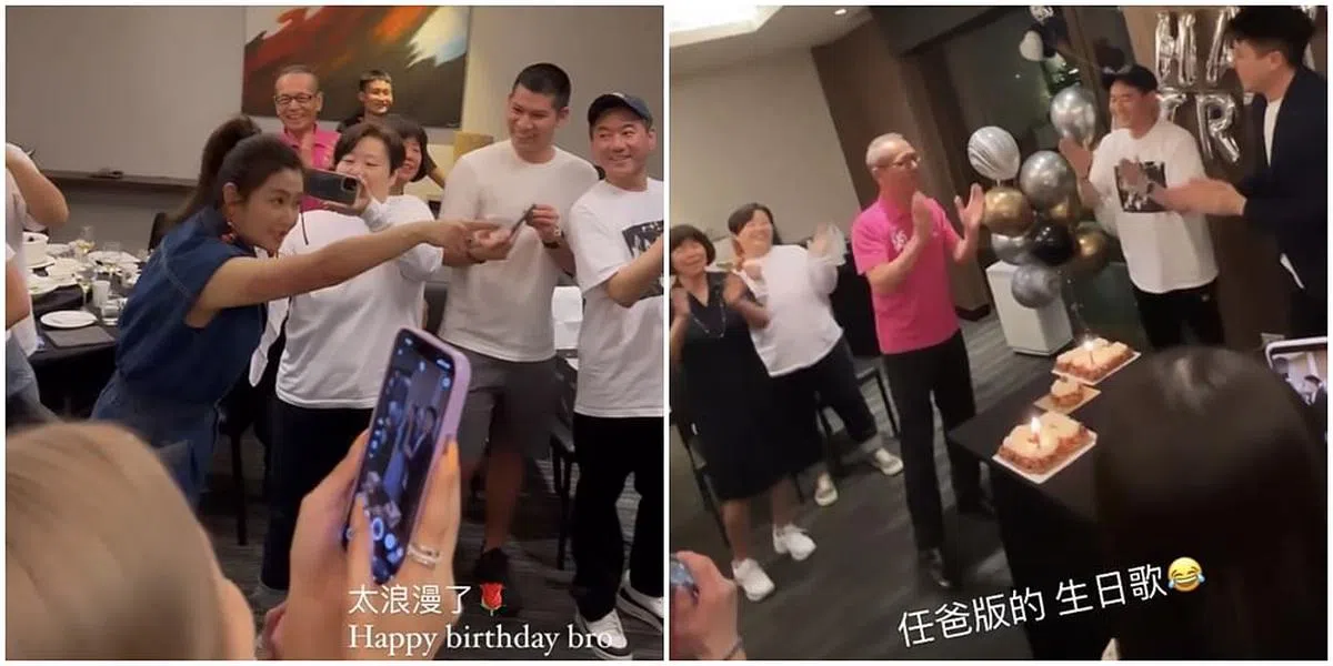 Selina（左）、任爸及任妈都有出席林柏澍的生日派对。（图/截自IG）