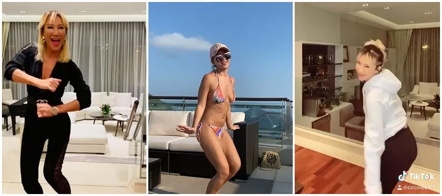 李玟在客厅和天台跳舞。（视频截图）