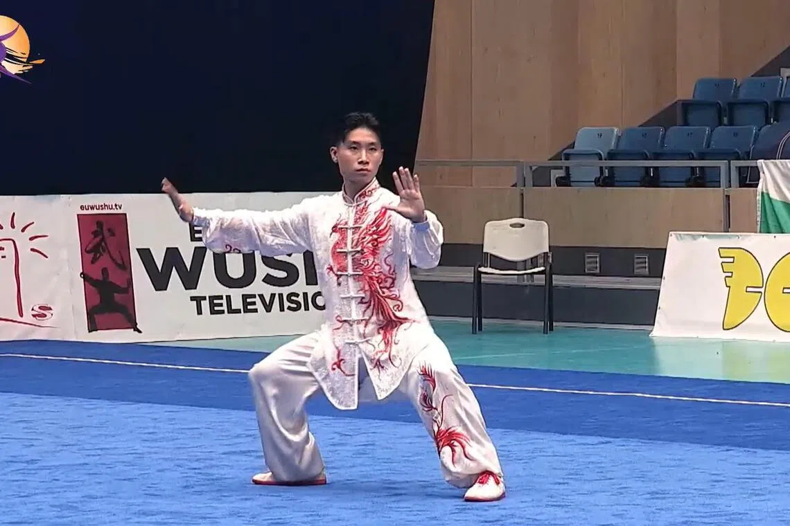 郑宇轩第一次成为世界冠军，也是时隔七年得到金牌。（WUSHU TV截图）