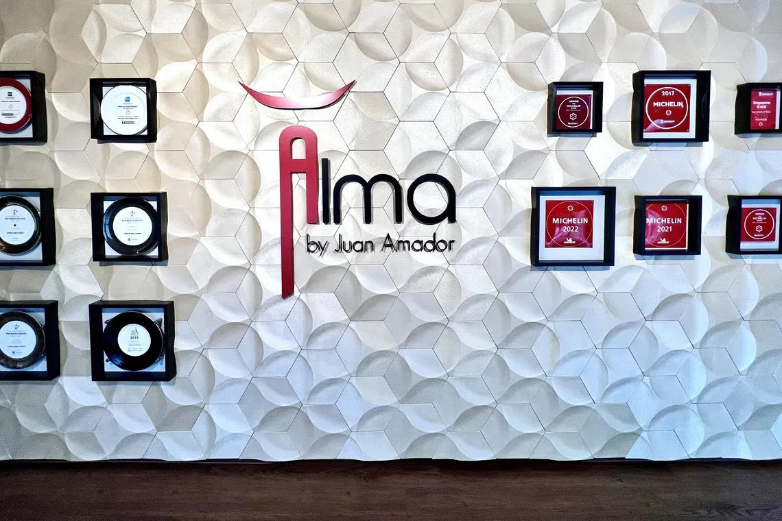 餐馆Alma by Juan Amador刚于7月24日获颁2025年新加坡米其林指南一星。（档案照）