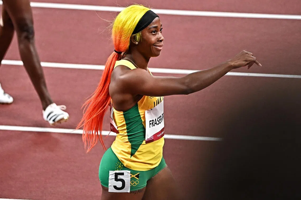 牙买加“常青树”谢莉安·弗雷泽·普莱斯是上届东京奥运会百米银牌得主，她曾在北京和伦敦奥运会上都拿下百米金牌。（档案照片）