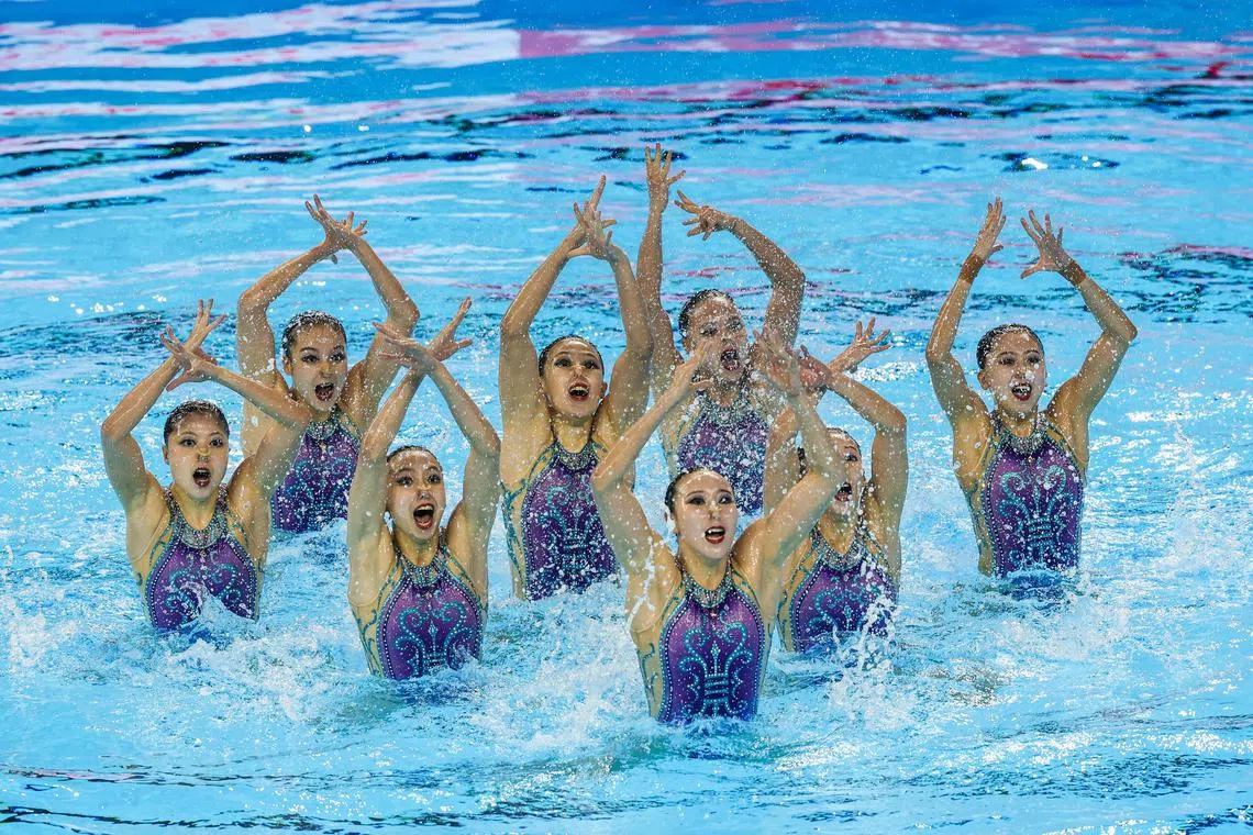 中国队在花游项目是大赢家。（白艳琳摄）