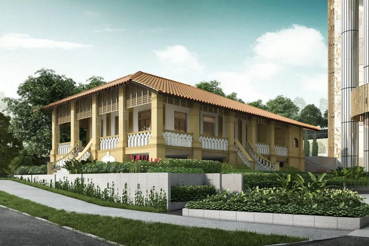 连瀛洲家族的洋房被完好保留下来，变身康邻豪庭的公寓会所。（构想图/刘景发（新加坡）有限公司提供）