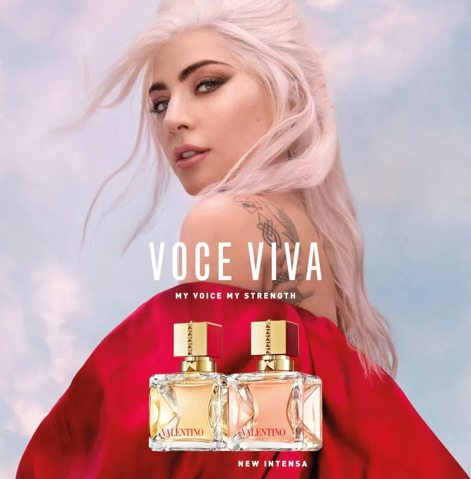 女神卡卡曾代言华伦天奴的“Voce Viva”香水。（互联网）