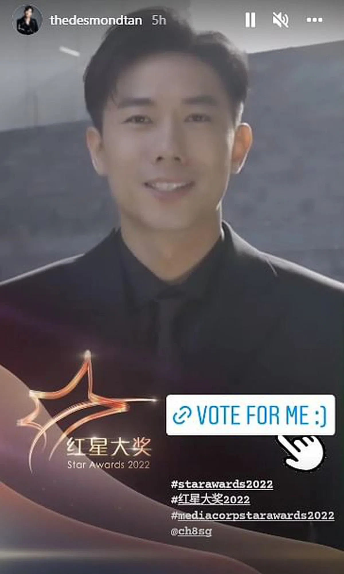 陈泂江在社媒呼吁观众为他投票。（取自IG）