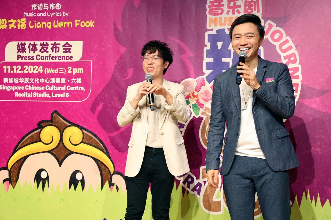 骆思卫（左）与王嘉翊分别担任音乐总监及导演兼编剧。（邝启聪摄）