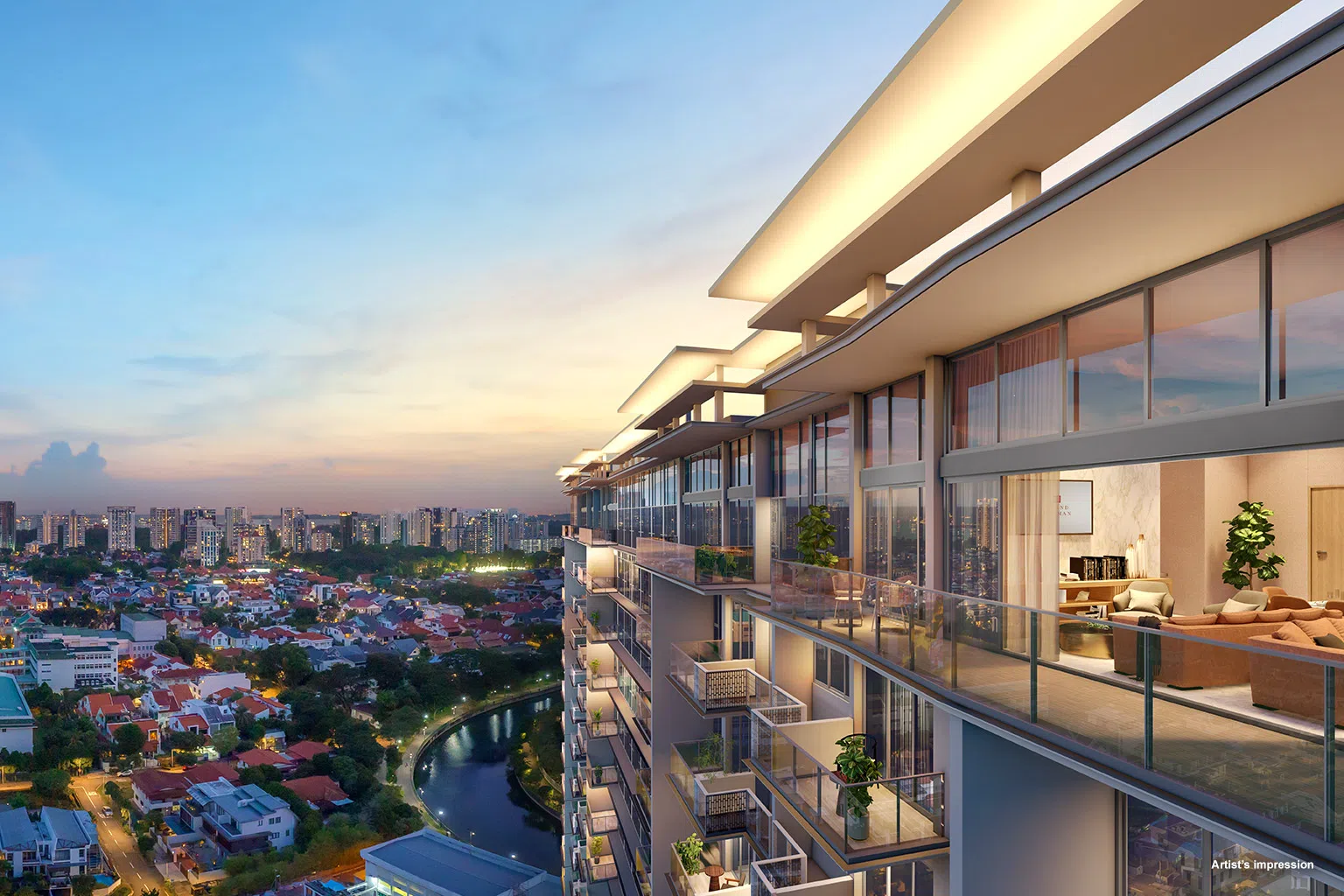 该项目不少单位可享有一览无余的视野。（效果图/新海逸集团和中建地产提供）