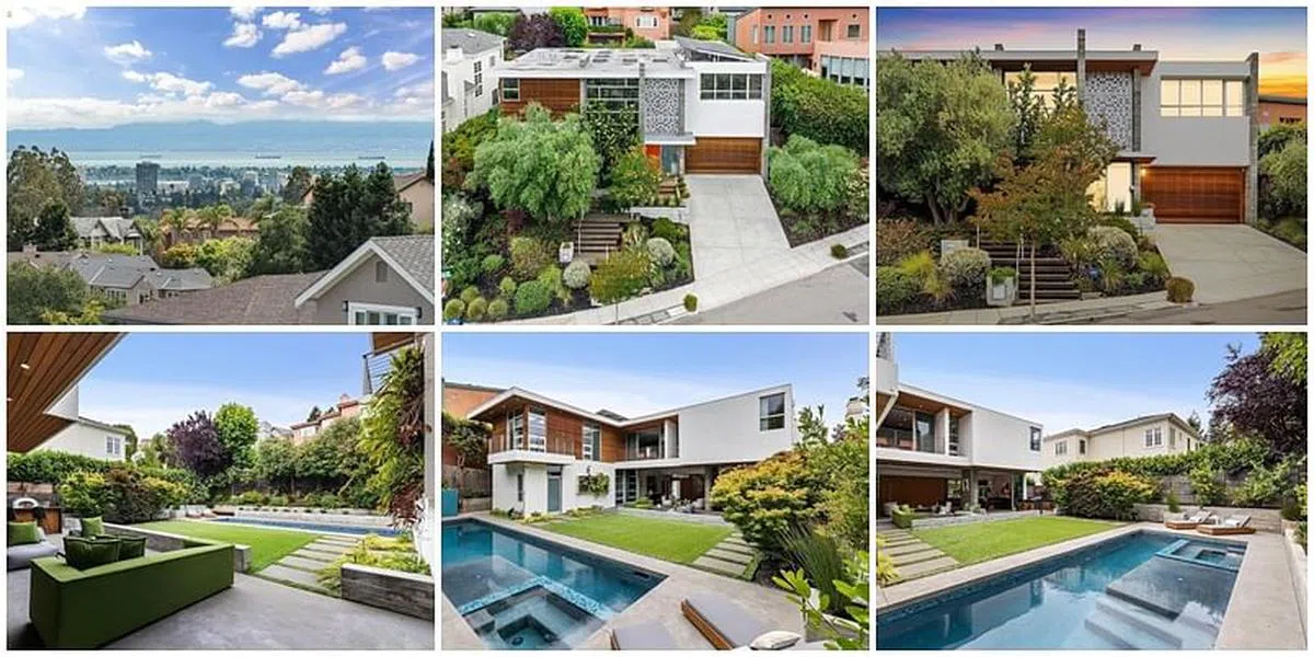 豪宅内有草地和游泳池，占地颇广。（互联网）