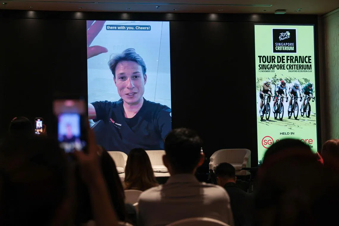 比利时车手菲利普森通过录制视频的形式，表达了再度来新参赛的愿望。（李冠卫摄）