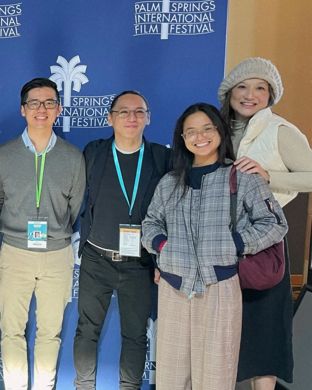 蔡於位导演（左二）和《乐园》团队出席了棕榈泉国际电影节，并扫走“评审团”大奖。（取自蔡於位IG）