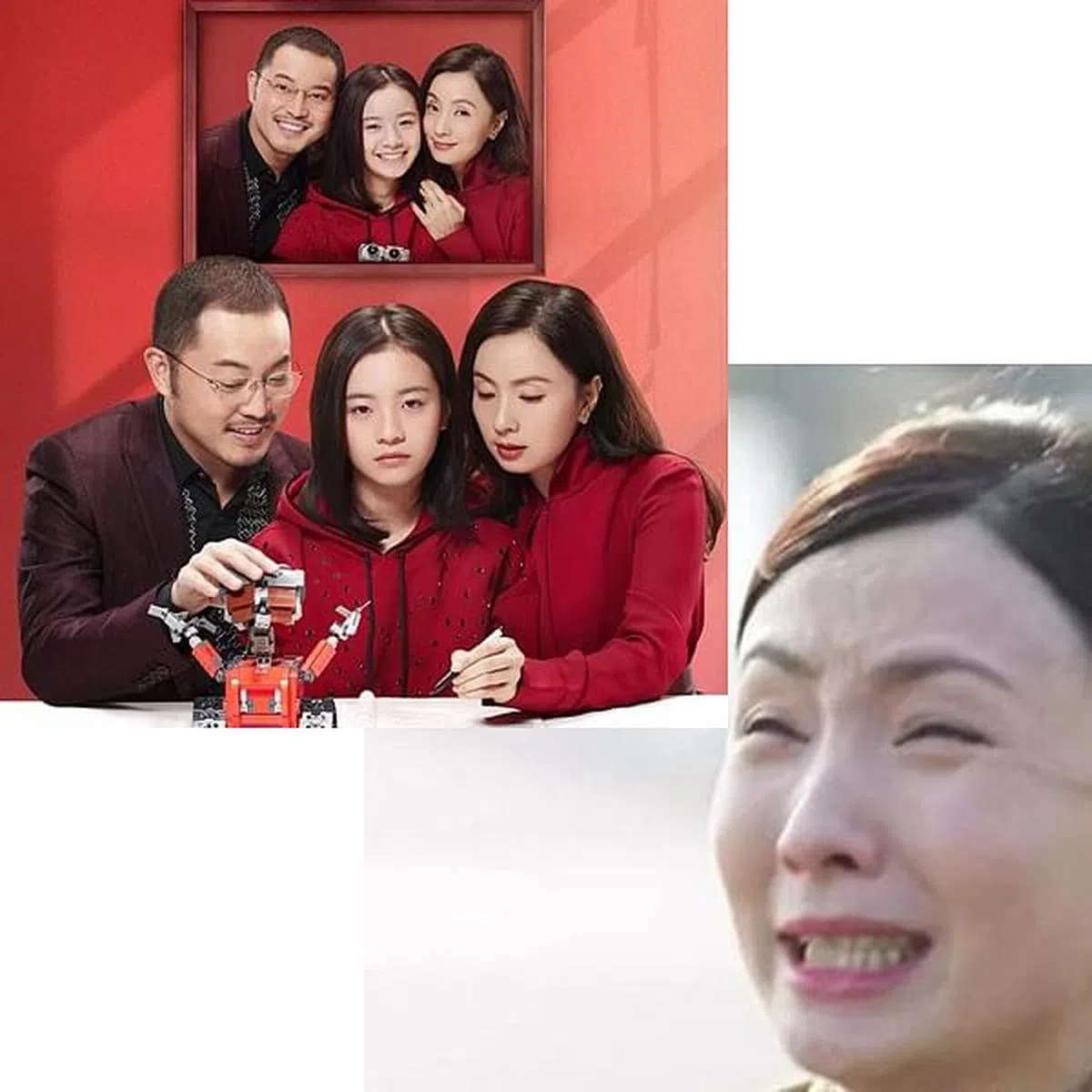 陶虹（左图右一，右图）在《小欢喜》中展示演技。（互联网）