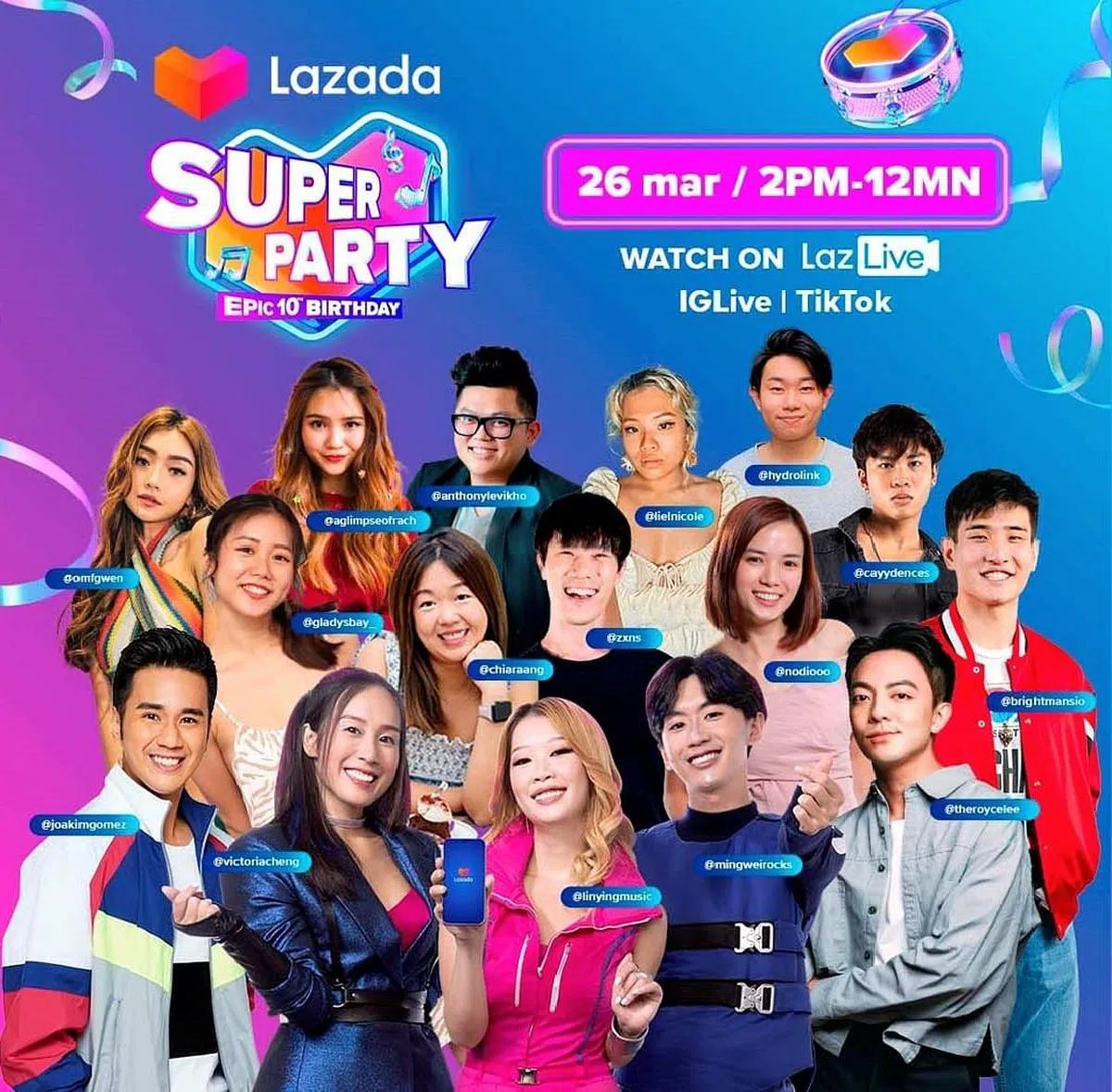 购物者可以直播时段收集购物礼券，赢取奖品，与艺人和品牌大使互动。（图／商家提供）