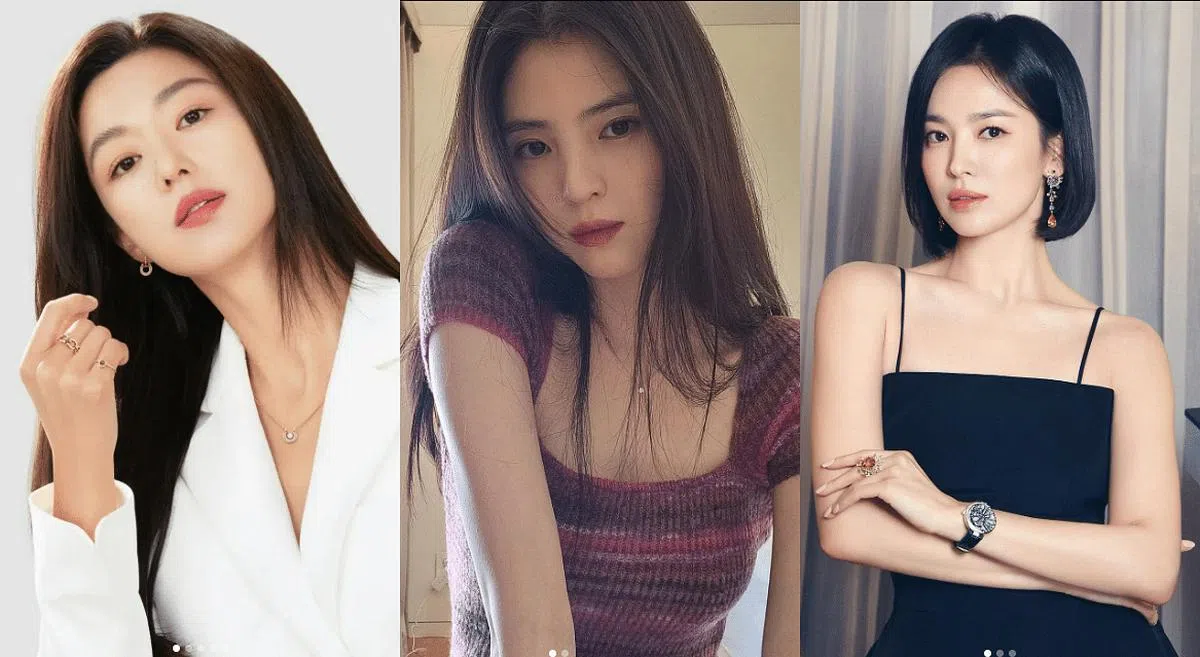 日本OL剧迷认为全智贤（左）及有“小宋慧乔”之名的韩韶禧（中）比宋慧乔（右）美。（互联网、艺人IG）
