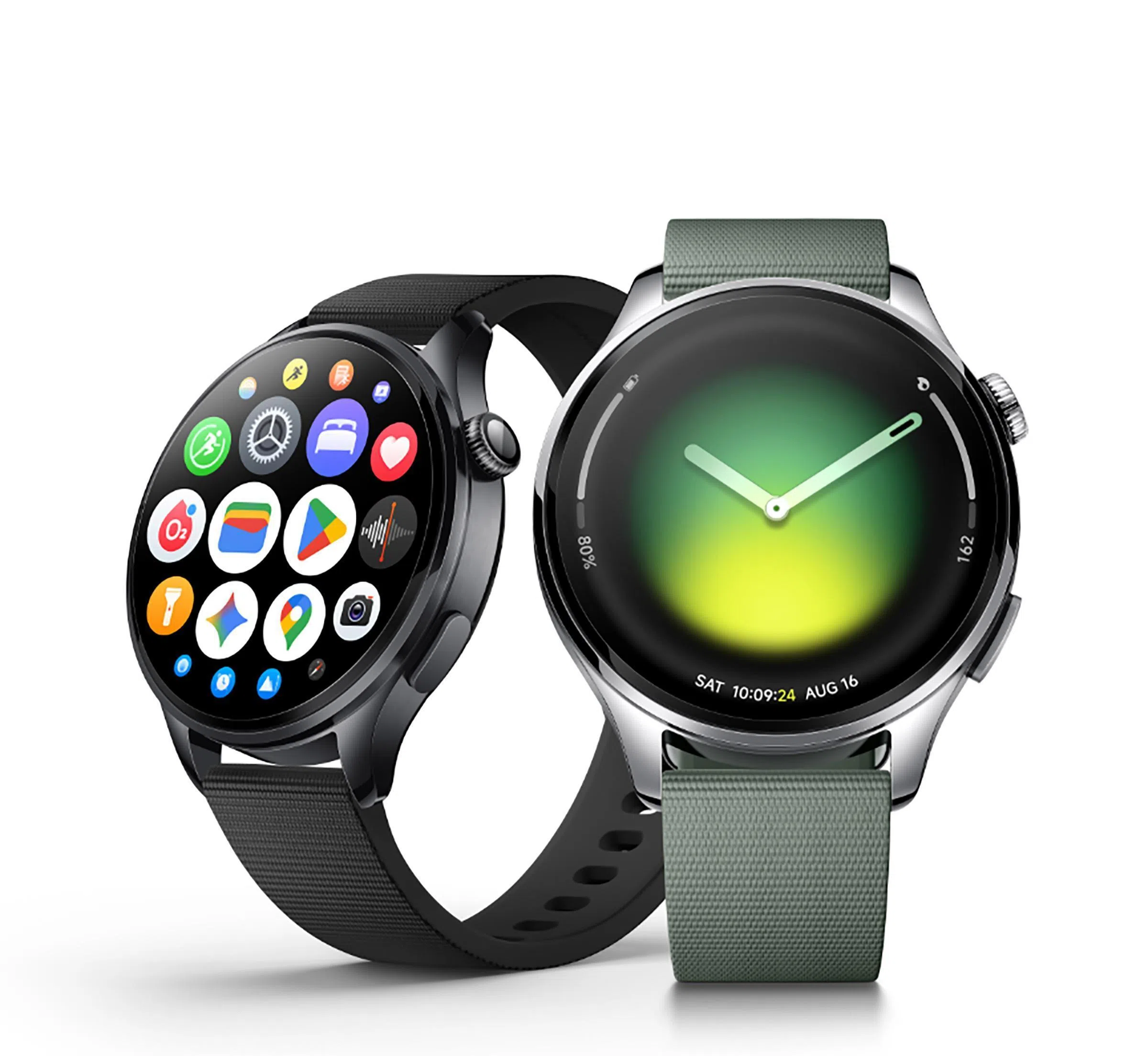 Watch 5设计简约，表带有黑和绿两种配色。（厂商提供）