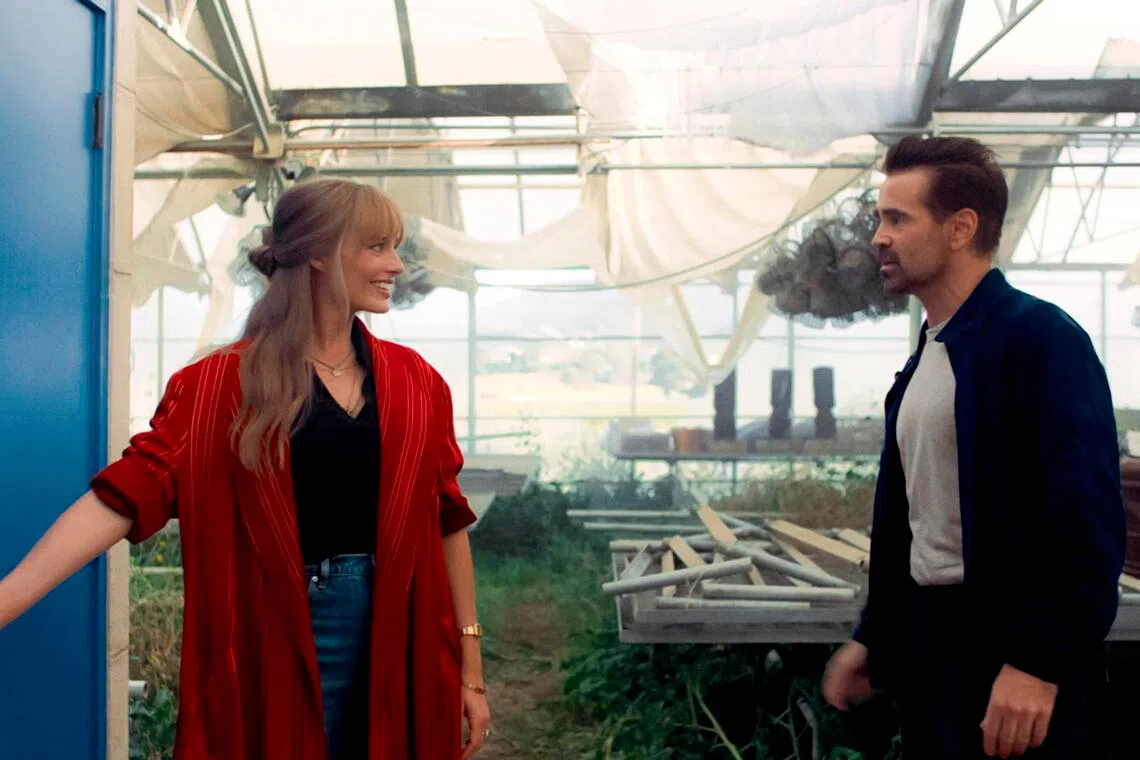 Margot Robbie（左）和Colin Farrell随着旅程打开心门，对彼此敞开心扉。（索尼影视娱乐提供）