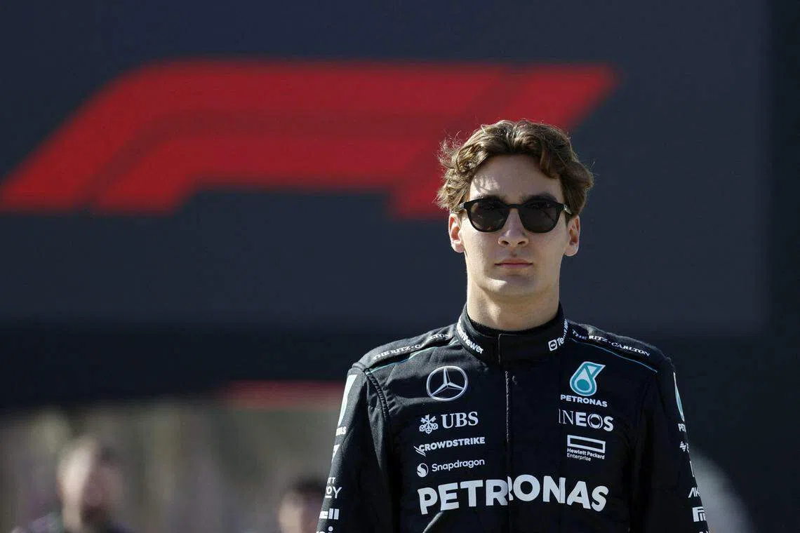 马赛地车手拉塞尔在首日测试中和费斯塔彭一样，在两个阶段中都上阵。（路透社）