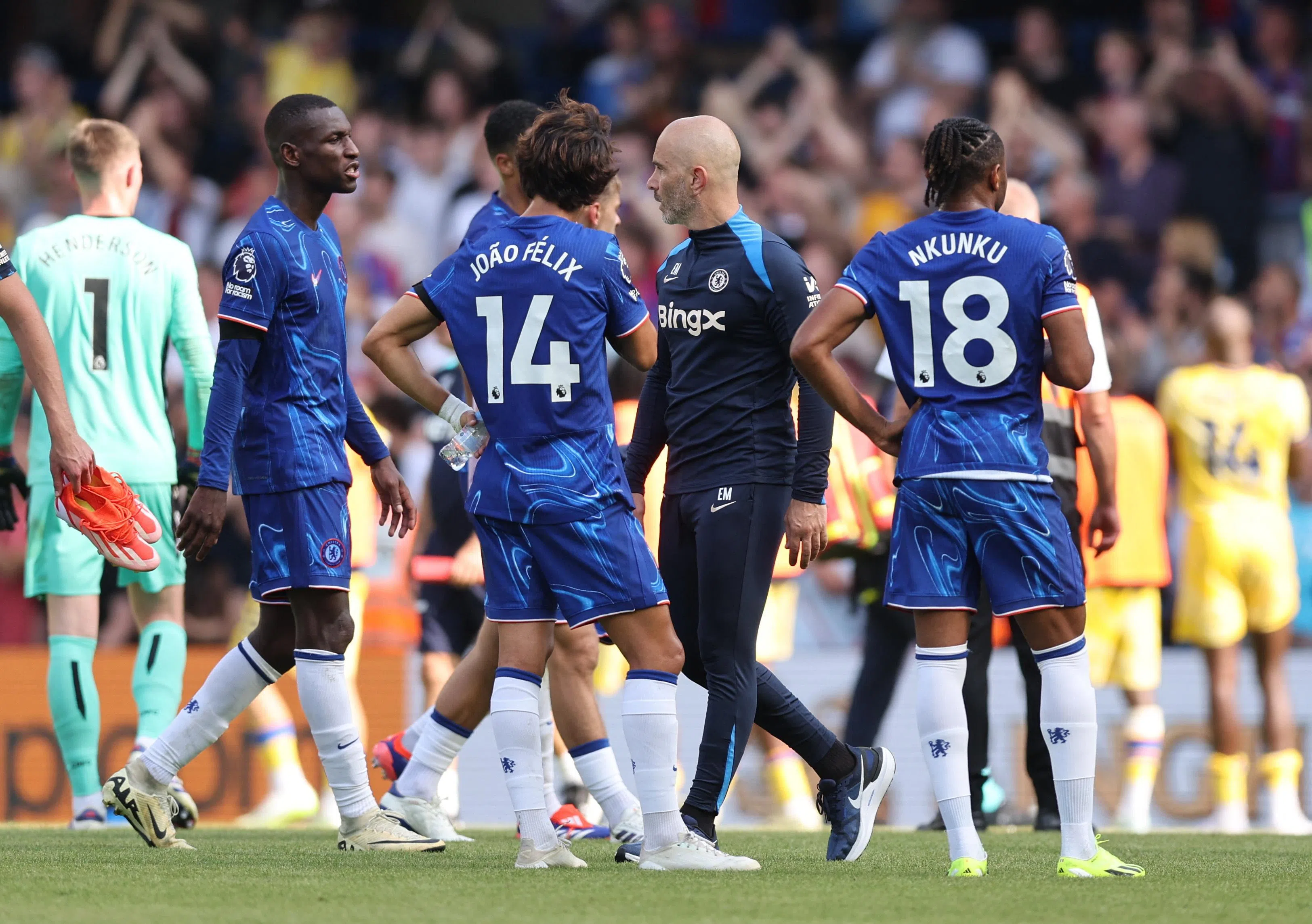 切尔西和水晶宫1比1踢和。（路透社）