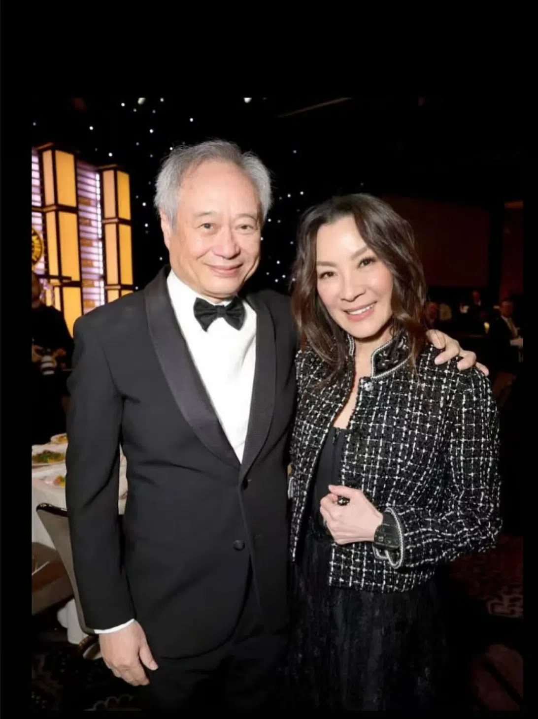 李安（左）和杨紫琼曾合作2000年的电影《卧虎藏龙》。（取自杨紫琼IG）