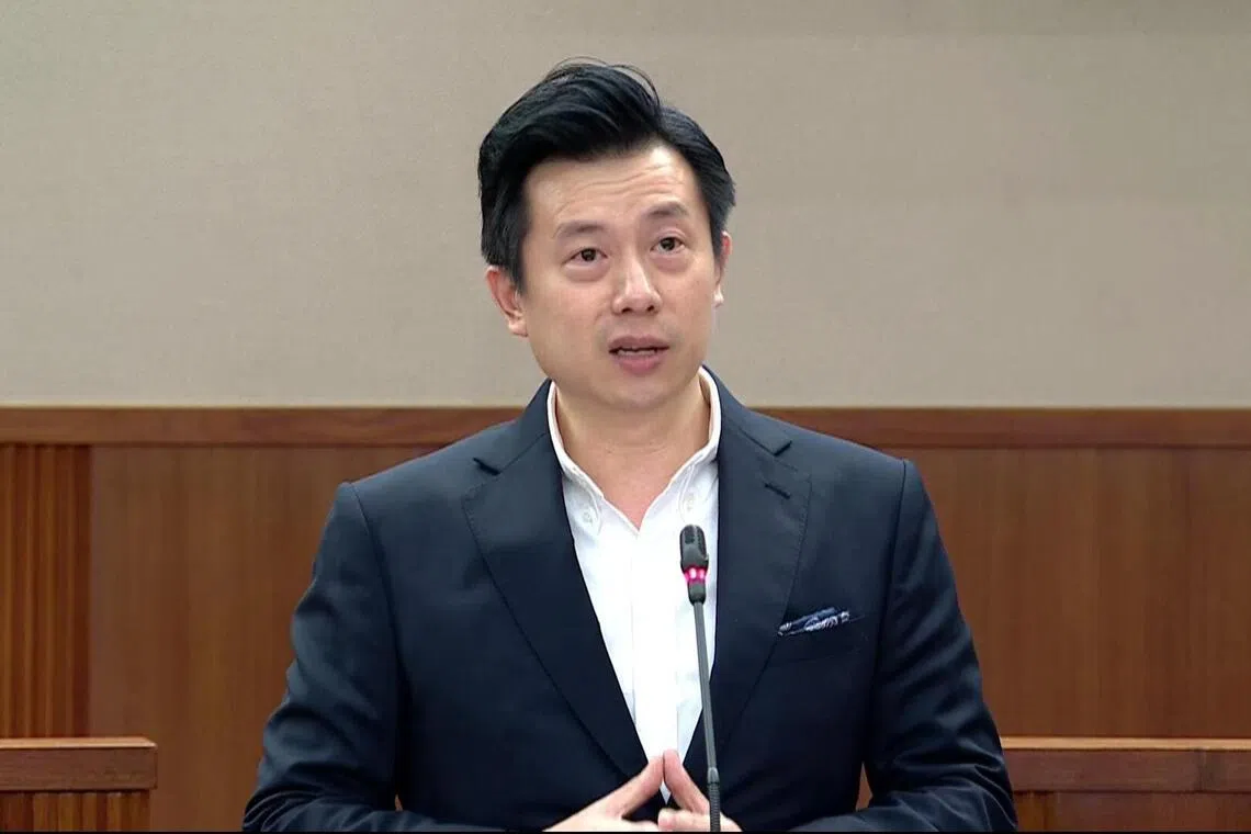 蓝延理（三巴旺集选区）在首次国会演讲中，呼吁给所有人“第二次机会”。（gov.sg视频截图）