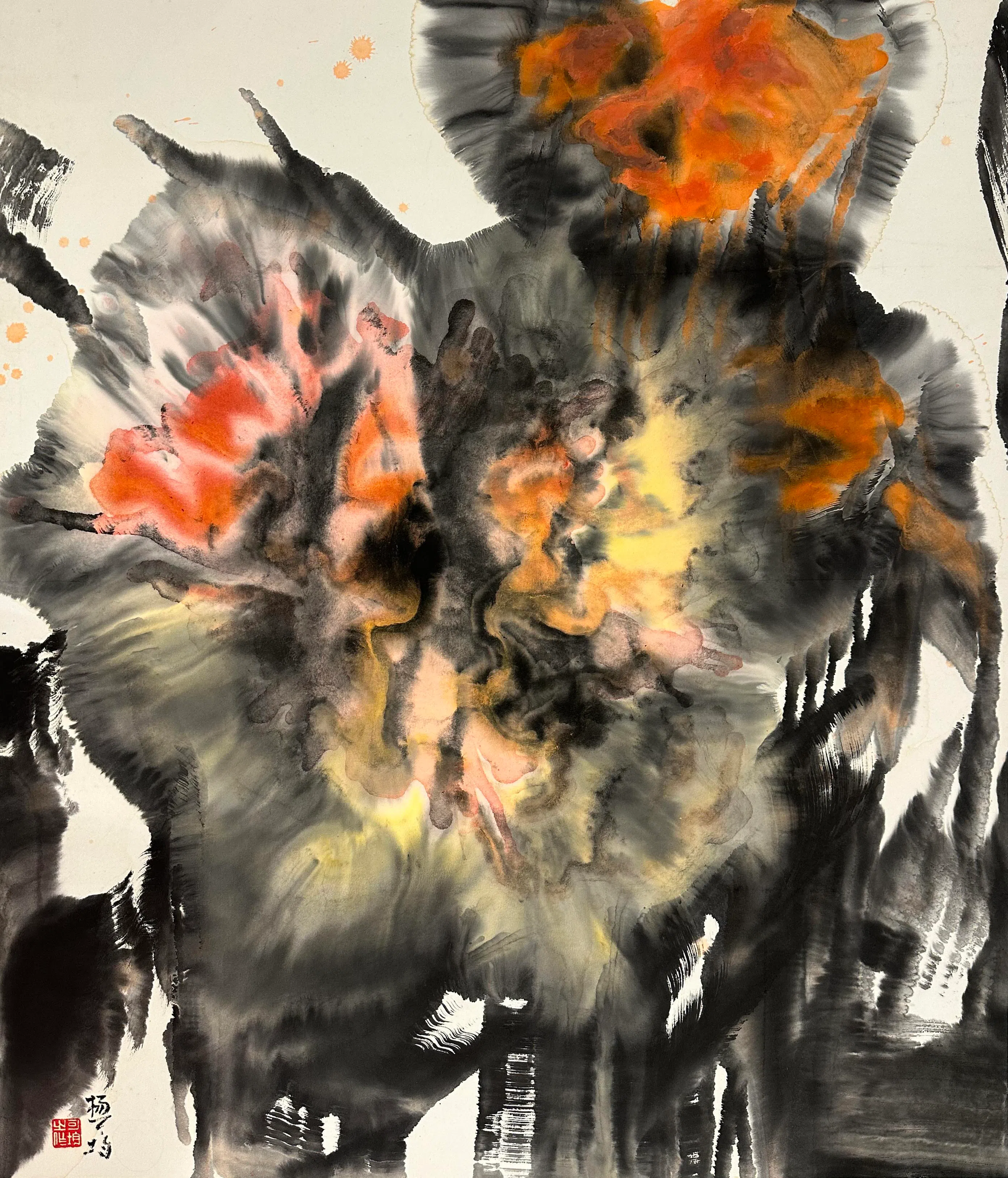 杨可均纸本彩墨画《韵律美》。（海卉艺苑提供）