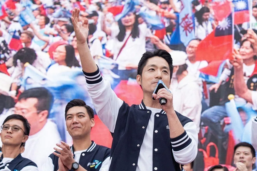 Taipei mayor Chiang Wan-an speaks during the inauguration of his campaign headquarters in Taipei on 26 October 2026.（Zheng Hui-Yu/AFP）