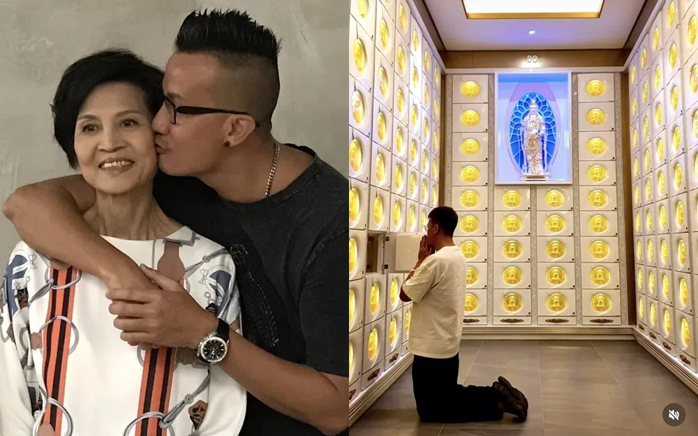 陈汉玮7日下午在IG上载祭拜母亲的照片（右图），留言：“我很想妳。”（取自陈汉玮IG）