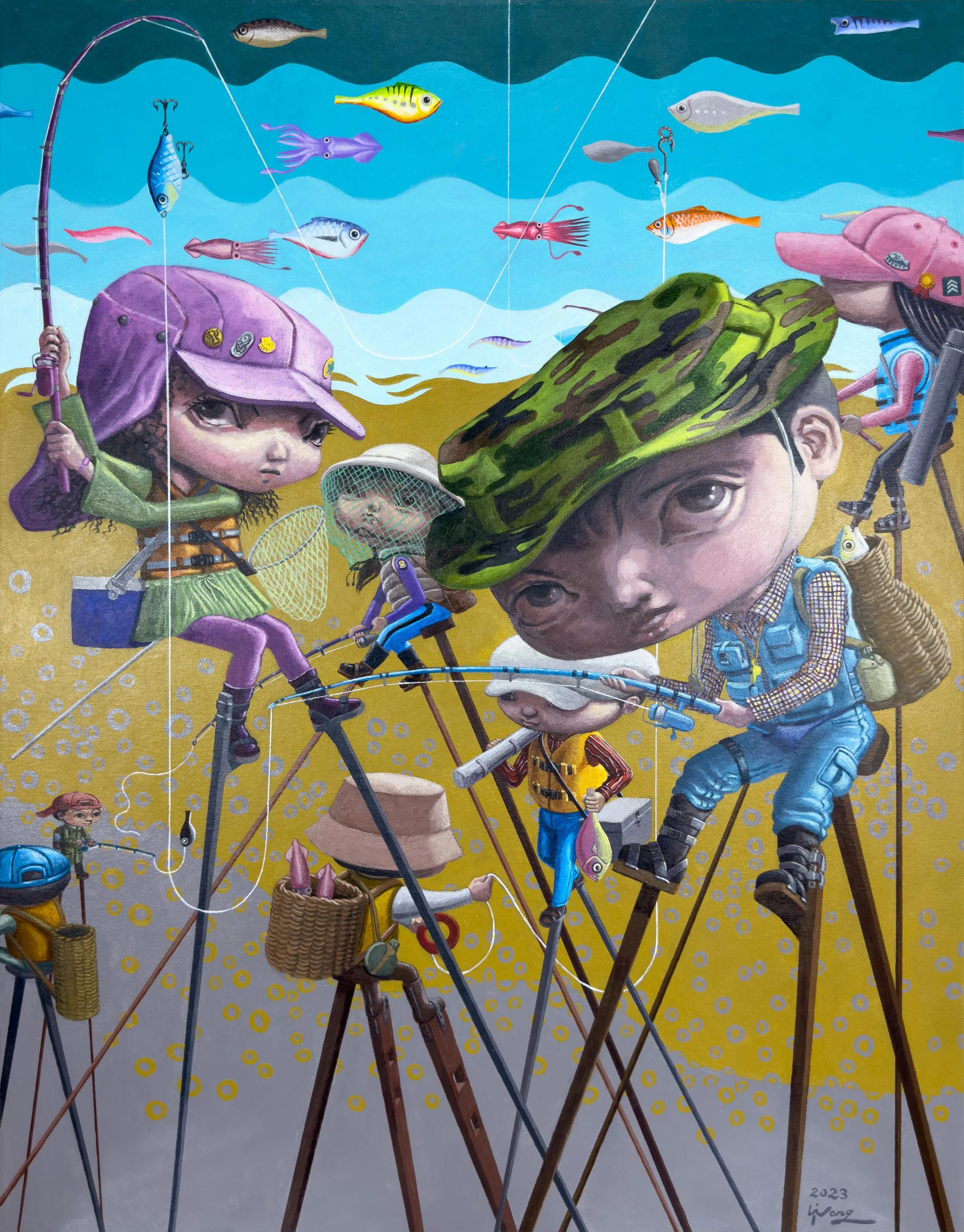 黄士耀亚克力画《耐心与展望》（2023）。（嘉合画轩提供）