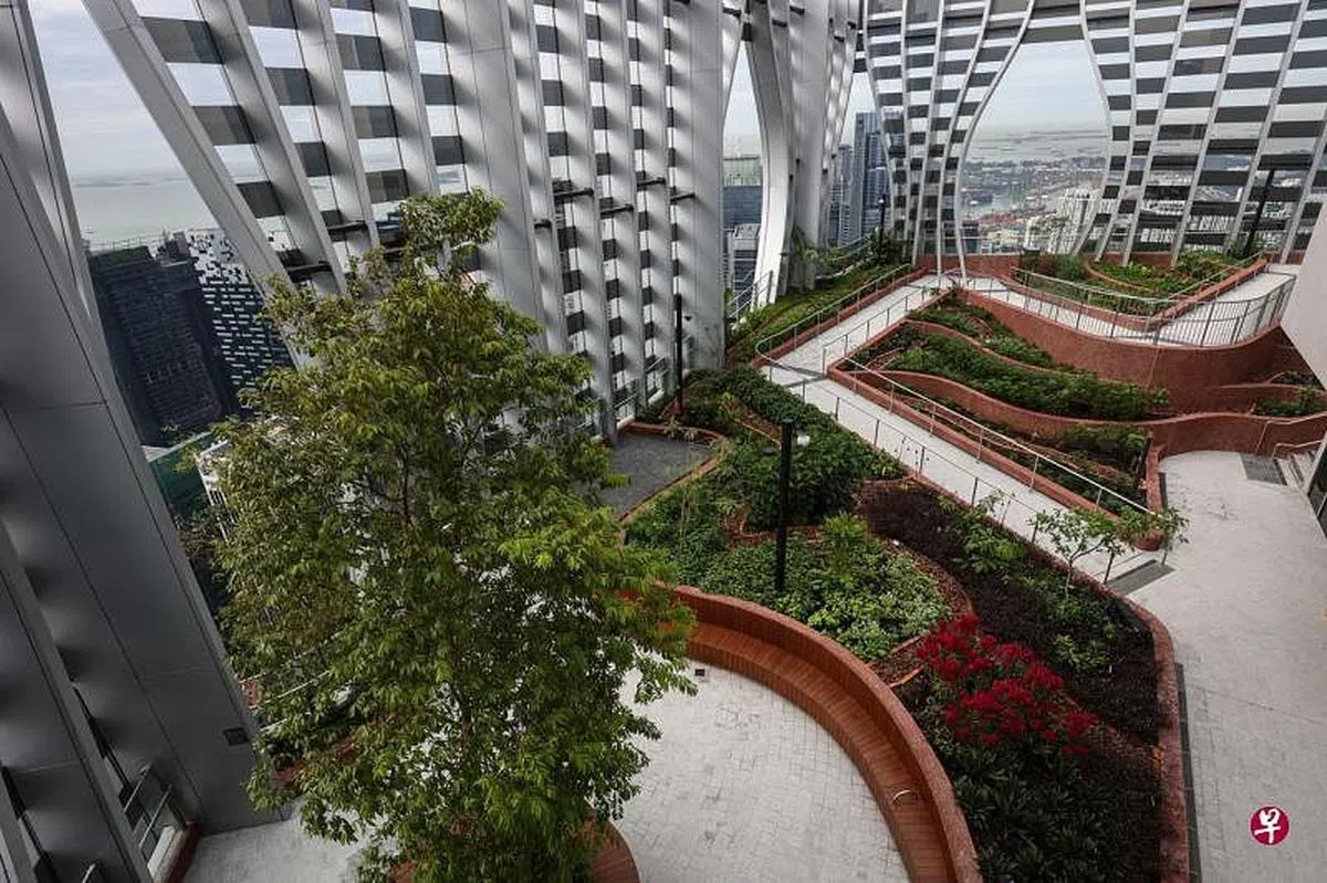 凯源中心的天台花园、菜园和餐饮设施将在第二季度开放，这里360度零死角，美景尽收。