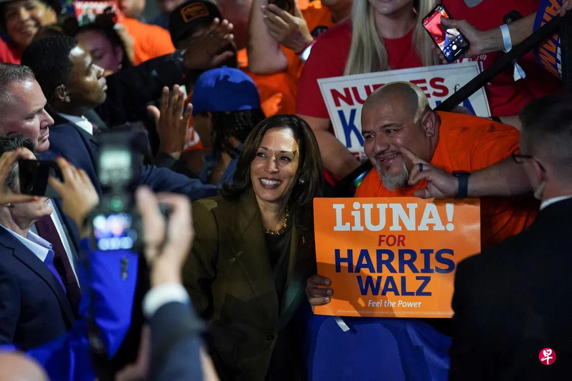 众星齐助力哈里斯周末两场活动筹得5500万美元| 联合早报