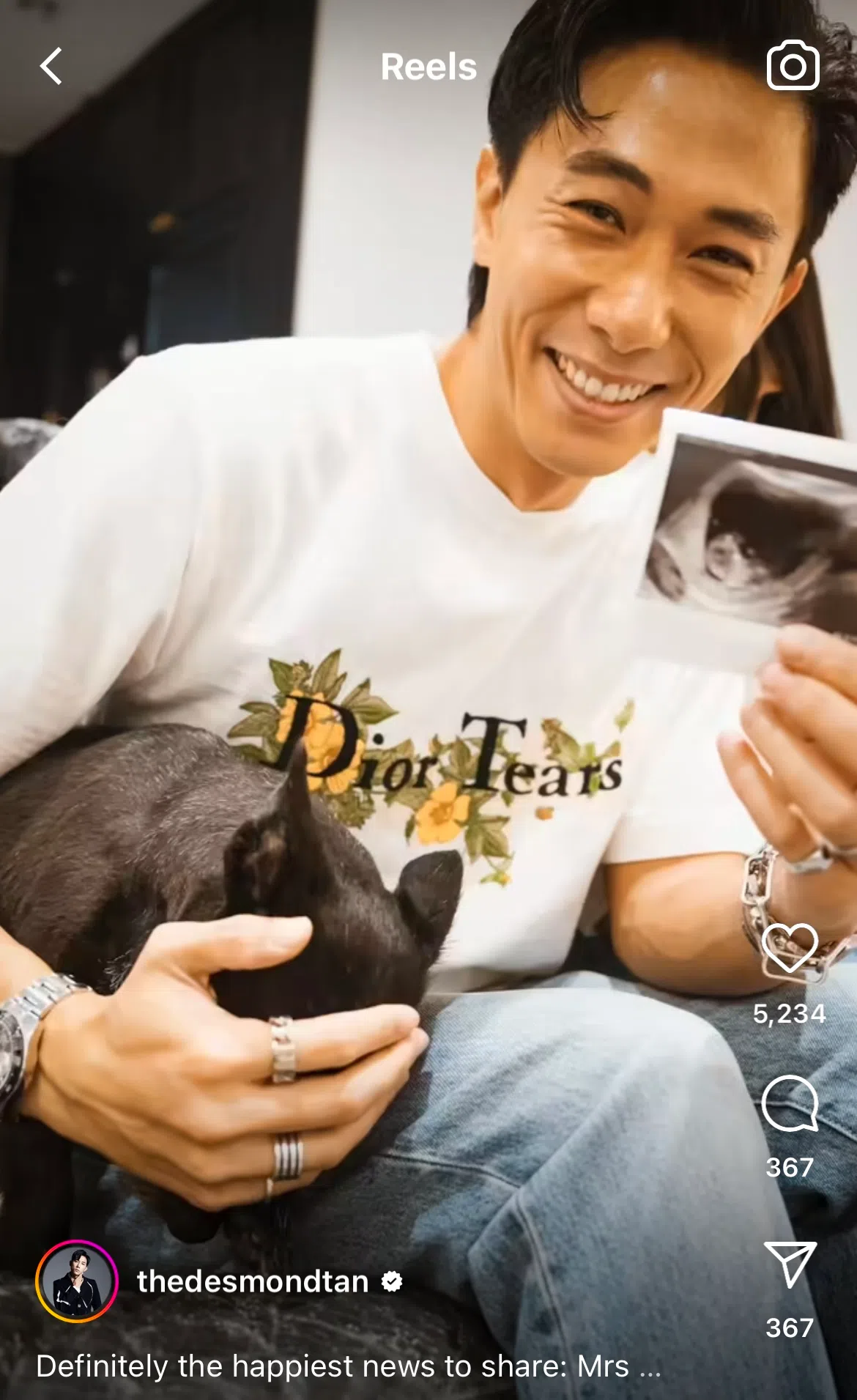 陈泂江2023年10月宣布妻子怀孕。（取自陈泂江IG）