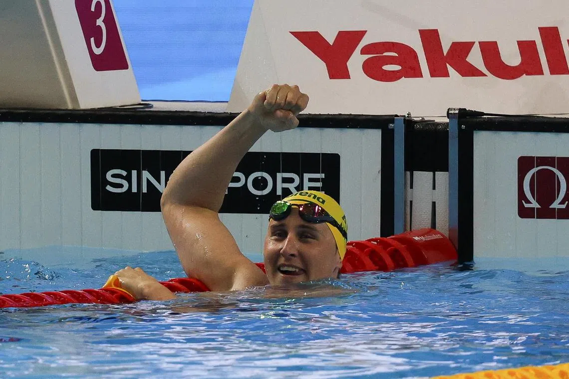 麦克沃伊继2023年世锦赛后，再度夺得男子50米自由泳冠军。（关俊威摄）