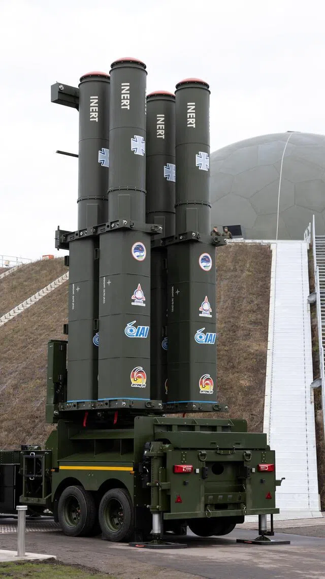 以色列去年12月向德国移交的箭3（Arrow 3）反弹道导弹防御系统。（路透社）