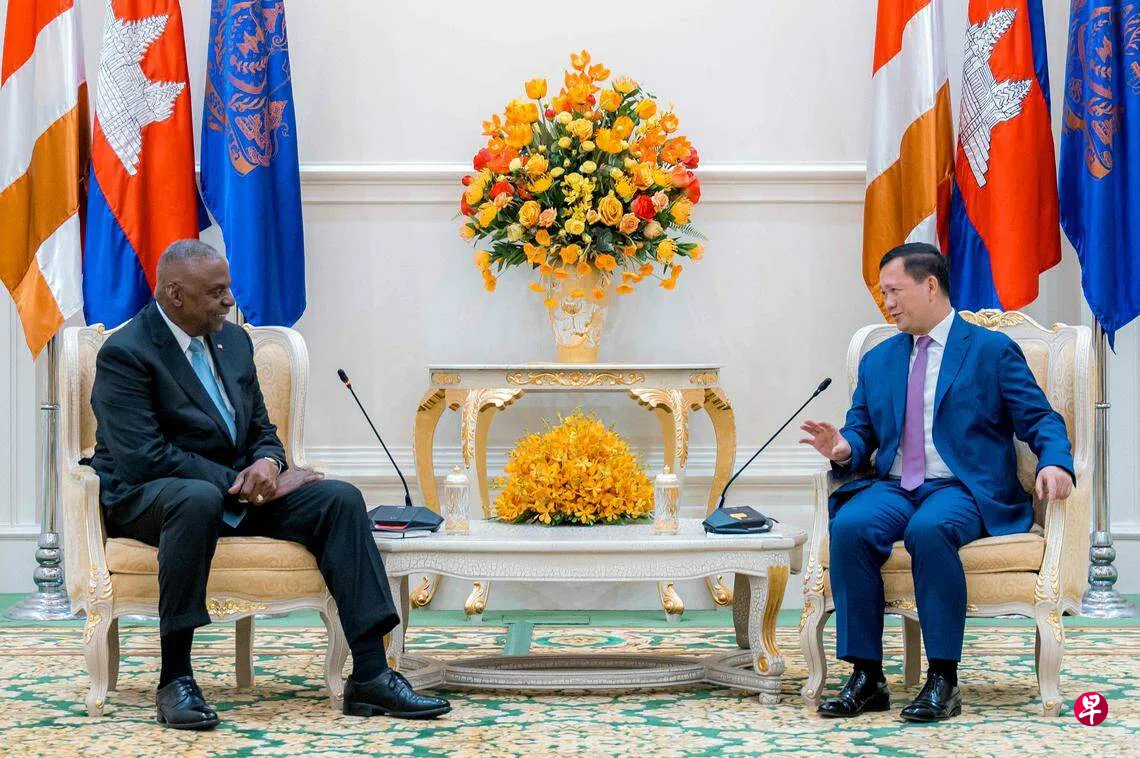 美防长奥斯汀访柬埔寨改善双边关系| 联合早报